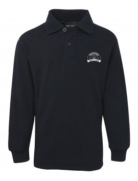WOODFORD PRIMARY SCHOOL LONG SLEEVE NAVY POLO WITH LOGO