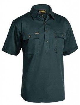 CLOSED FRONT COTTON DRILL SHIRT S/S BY BISLEY